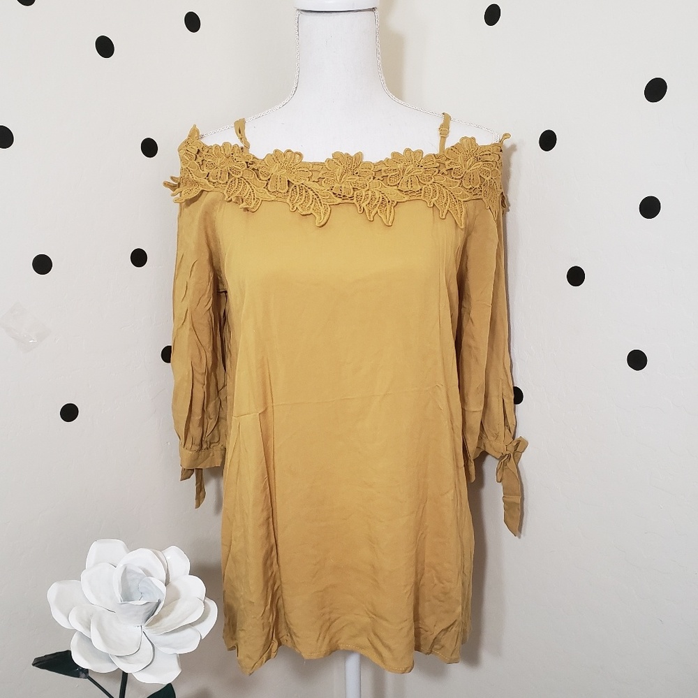 Mustard Off The Shoulder Top